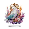  5D DIY Special Shape Diamond Painting Desk Ornament Flower Cage Birds Decor Kit