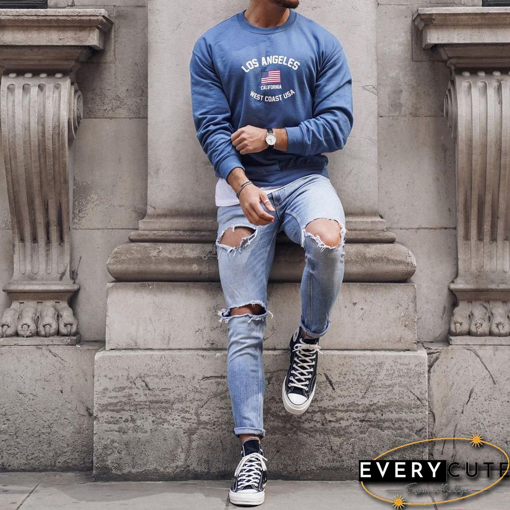 Los Angeles Print Crew Neck Sweatshirt