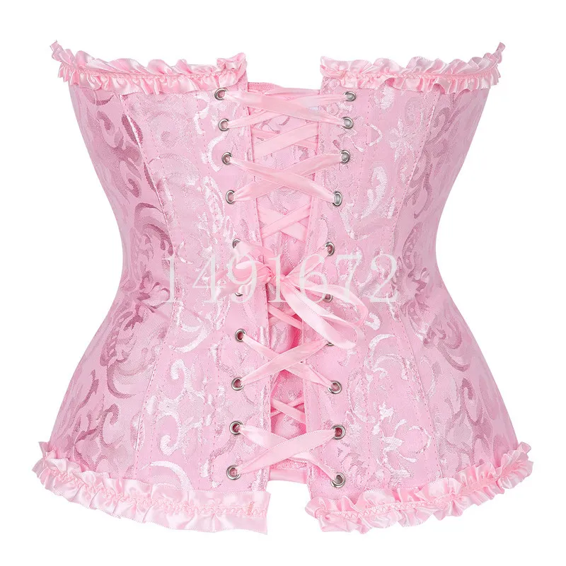 Billionm Sapubonva Corset Sexy Women's Plus Size Corsets and Bustiers Overbust Floral Gothic Brocade Corselet Clothing Top White Black