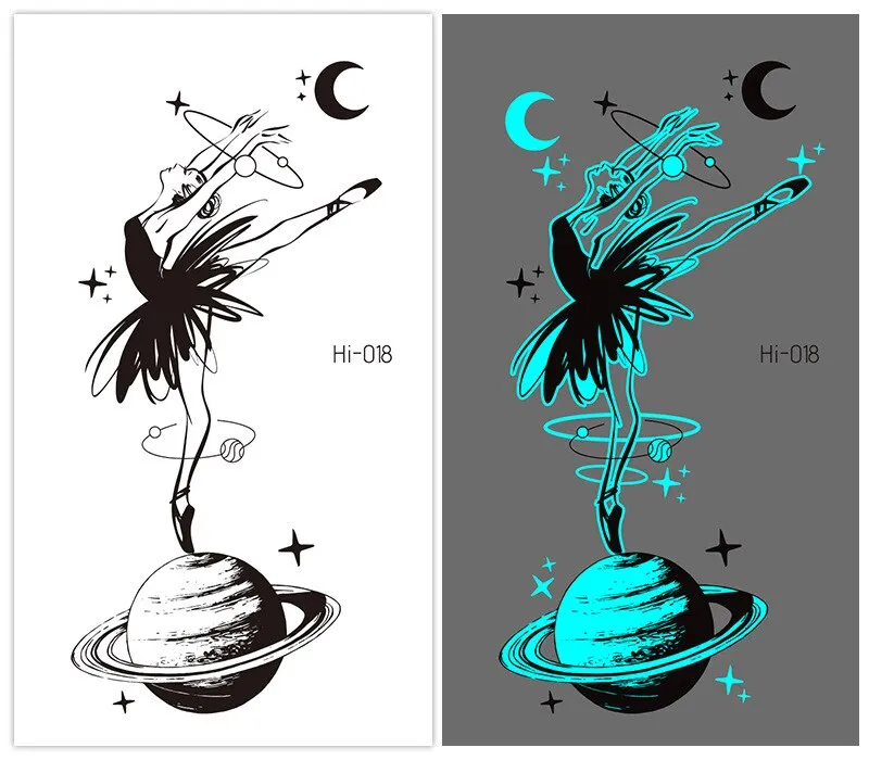 Sdrawing Tattoo Stickers Temporary Moon Star Diamond Planet Festival Carnival Party Glowing Cool Face Tatoo for Men Women
