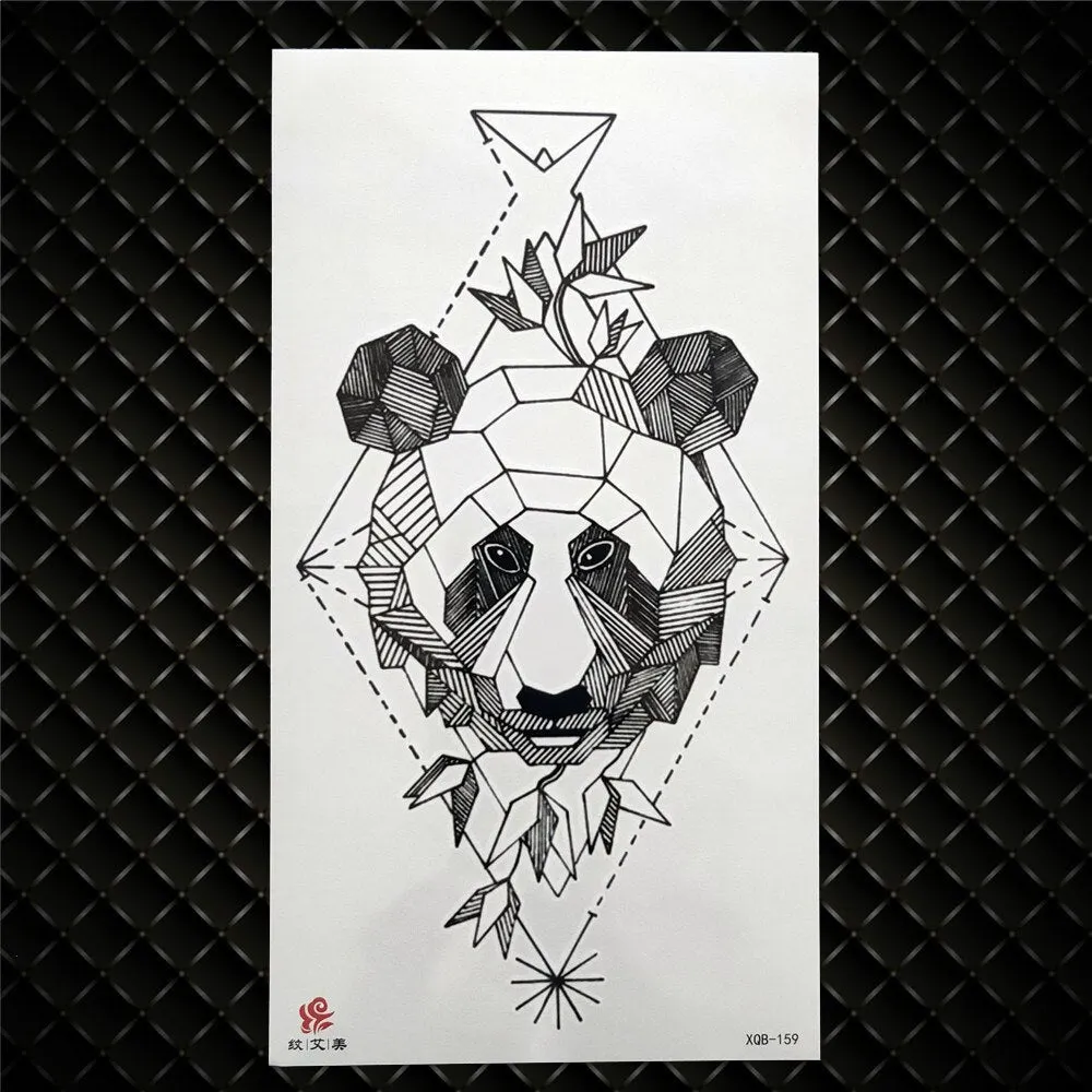 3D Skeleton Fake Temporary Tattoo For Women Men Death skull Dragon Tattoos Geometric Rose Creative Waterproof Tatoos Chest Waist