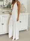 Plunging Backless Condole Belt Jumpsuits
