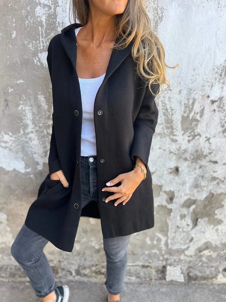 Casual Single-breasted Hooded Jacket