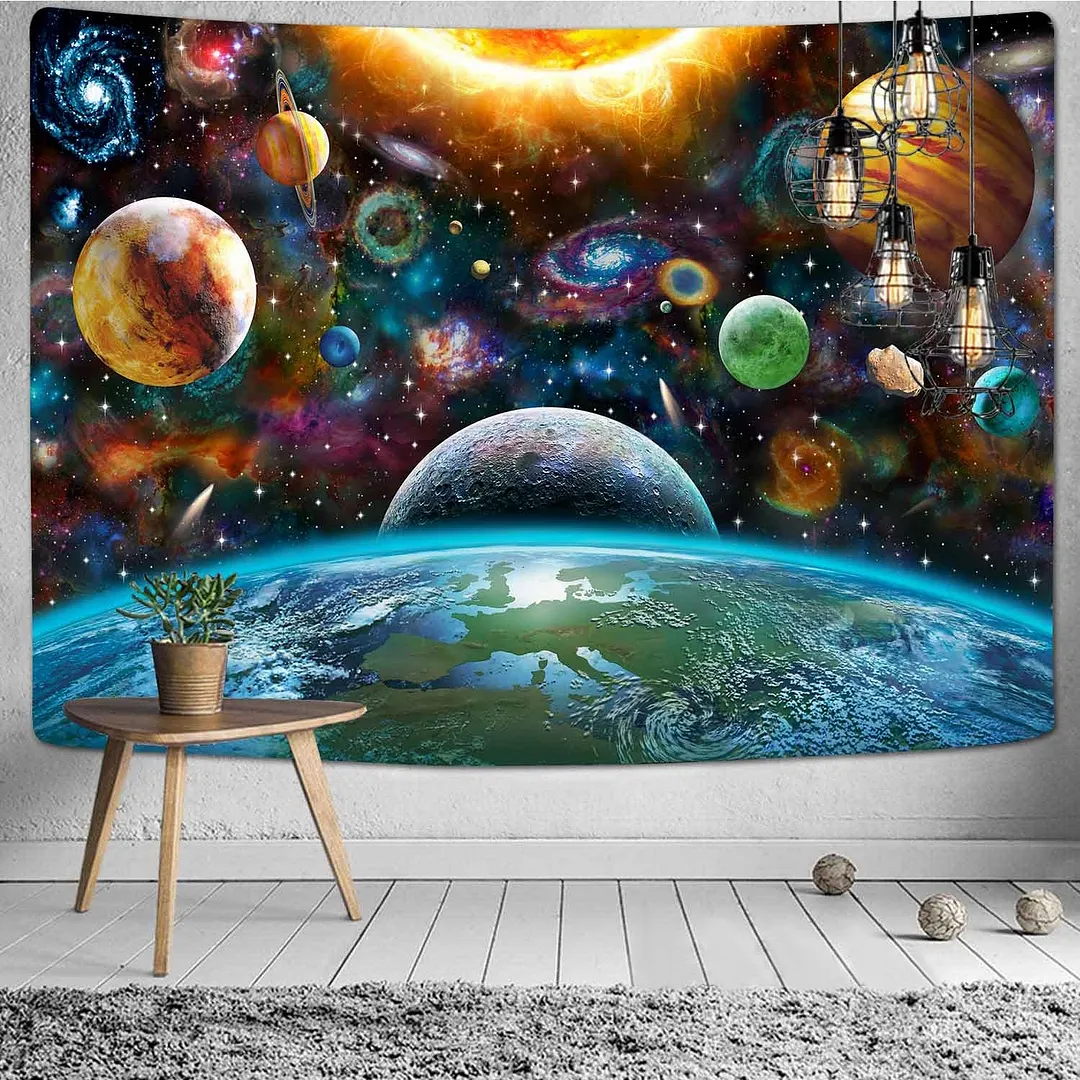Viking Raven Tapestry Mysterious Viking Meditation Psychedelic Runes Art Wall Hanging Tapestries for Living Room Decor Yoga Mat