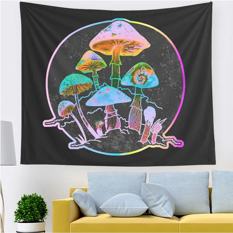 mushroom psychedelic hanging fabric background wall covering home decoration wall blanket tapestry bedroom wall hanging 95*73cm