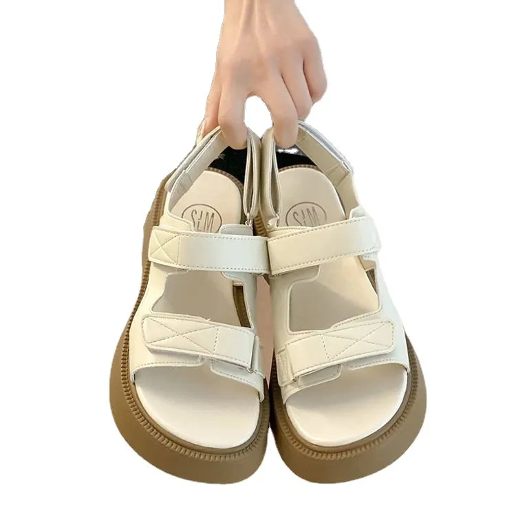 Churchf Churchf Version Of The Net Red Sports Sandals Female Students Fashion Leisure Spring 2023 New Platform Velcro Flats