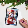 (US Local)Snowman A5 Size Diamond Painting Notebook Set with 4Pcs Bookmark Holiday Gift