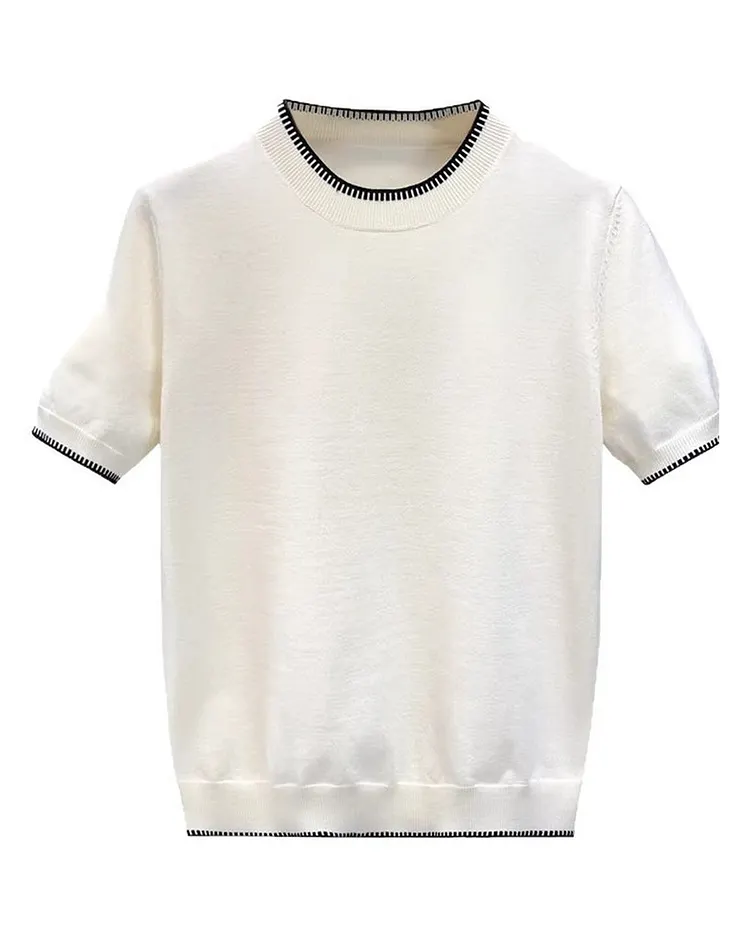 Lightweight Knit Short Sleeve T - Shirt for Men Breathable Summer Top