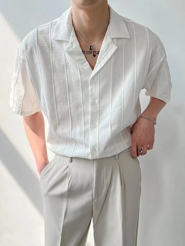 Men's Cuban Collar Short Sleeve Shirt Lightweight & Relaxed Fit