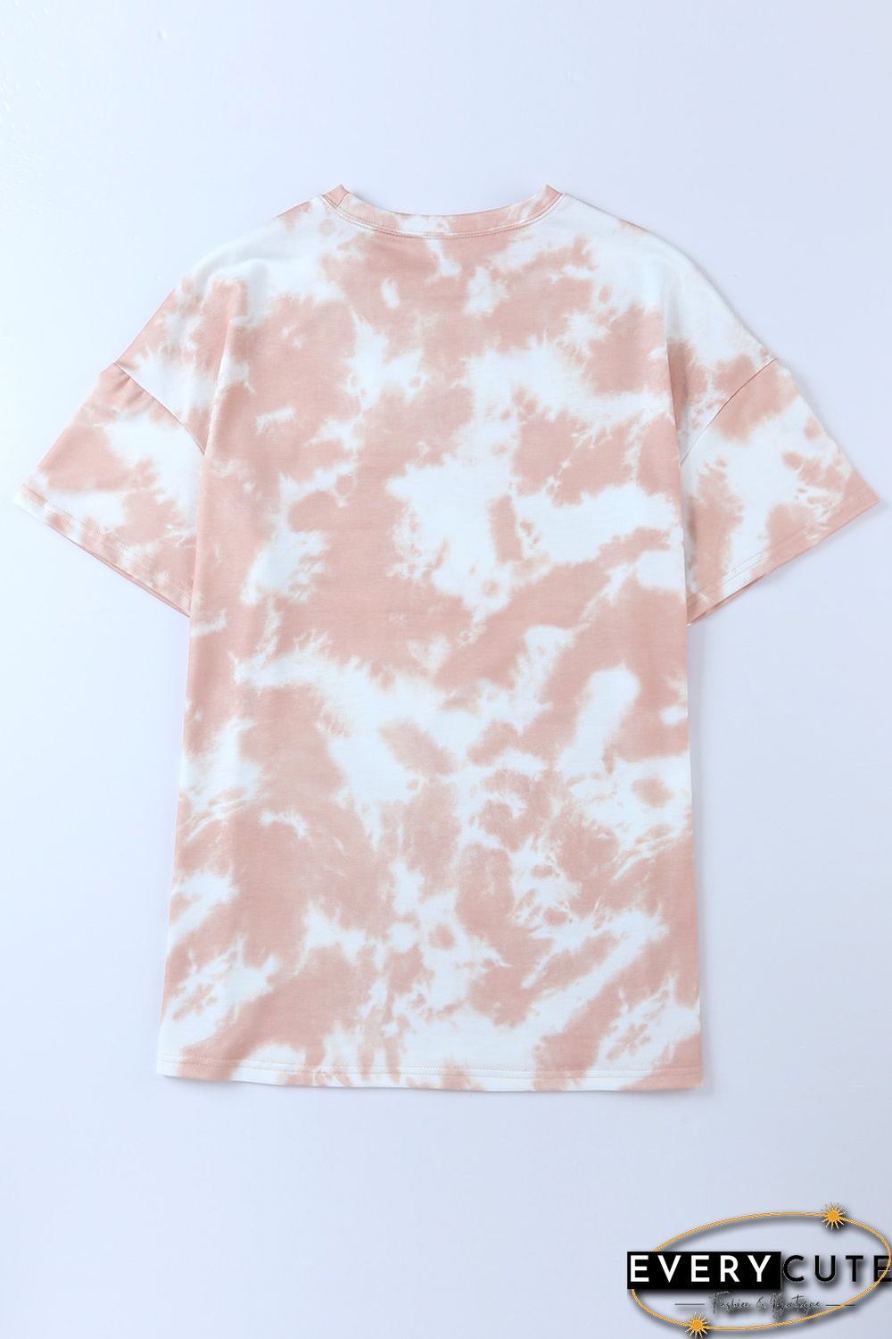 Pink AMERICA Letter Graphic Tie Dye Distressed Boyfriend Tee