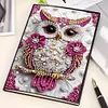 (US Local)50-Page A5 Owl Diamond Painting Notebook for Adult Holiday Birthday Gift