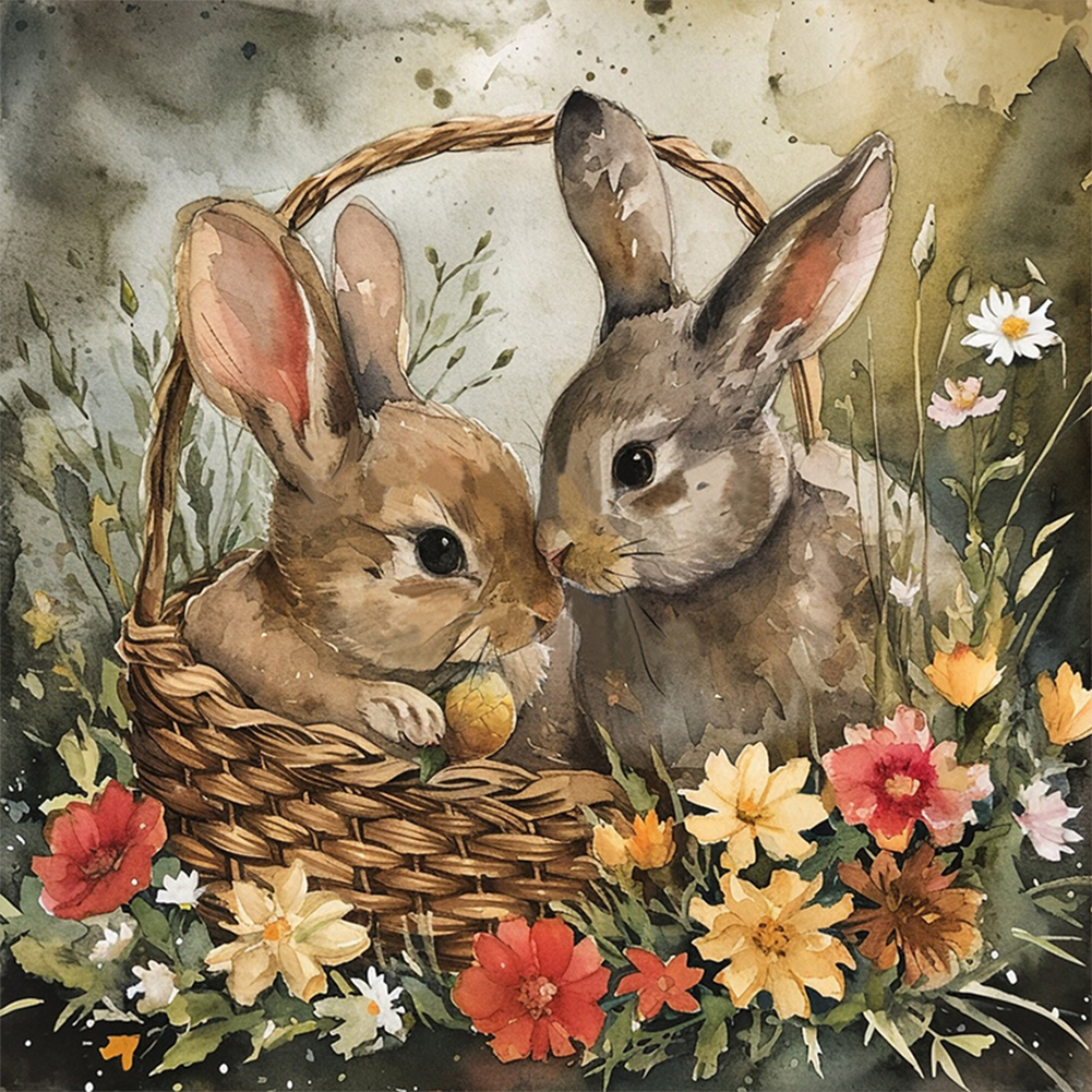 Bunny-Paint by Numbers-16"x16"/40x40cm