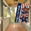 DIY Diamong Painting Double Sided Drills Garden Flags Outdoor Decor Holiday Garden Decorations Kit(Welcome)