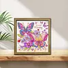 Butterfly DIY Special Shape Double sided Print Clear Diamond Art Kit Wooden Framed Diamond Painting Kit(22x22cm)
