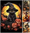 (Multi-Style) Halloween Castle Witch Cat-11CT Stamped Cross Stitch 40*60cm/15.75*23.62in(Big Size)