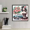 >SALE<5D DIY Partial Special Shaped Drill Diamond Painting Kit Retro Girl 30x30cm