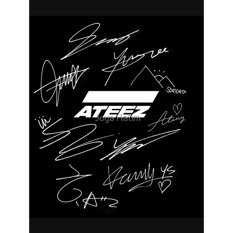 Ateez Logo Signatures Black Classic T-Shirt