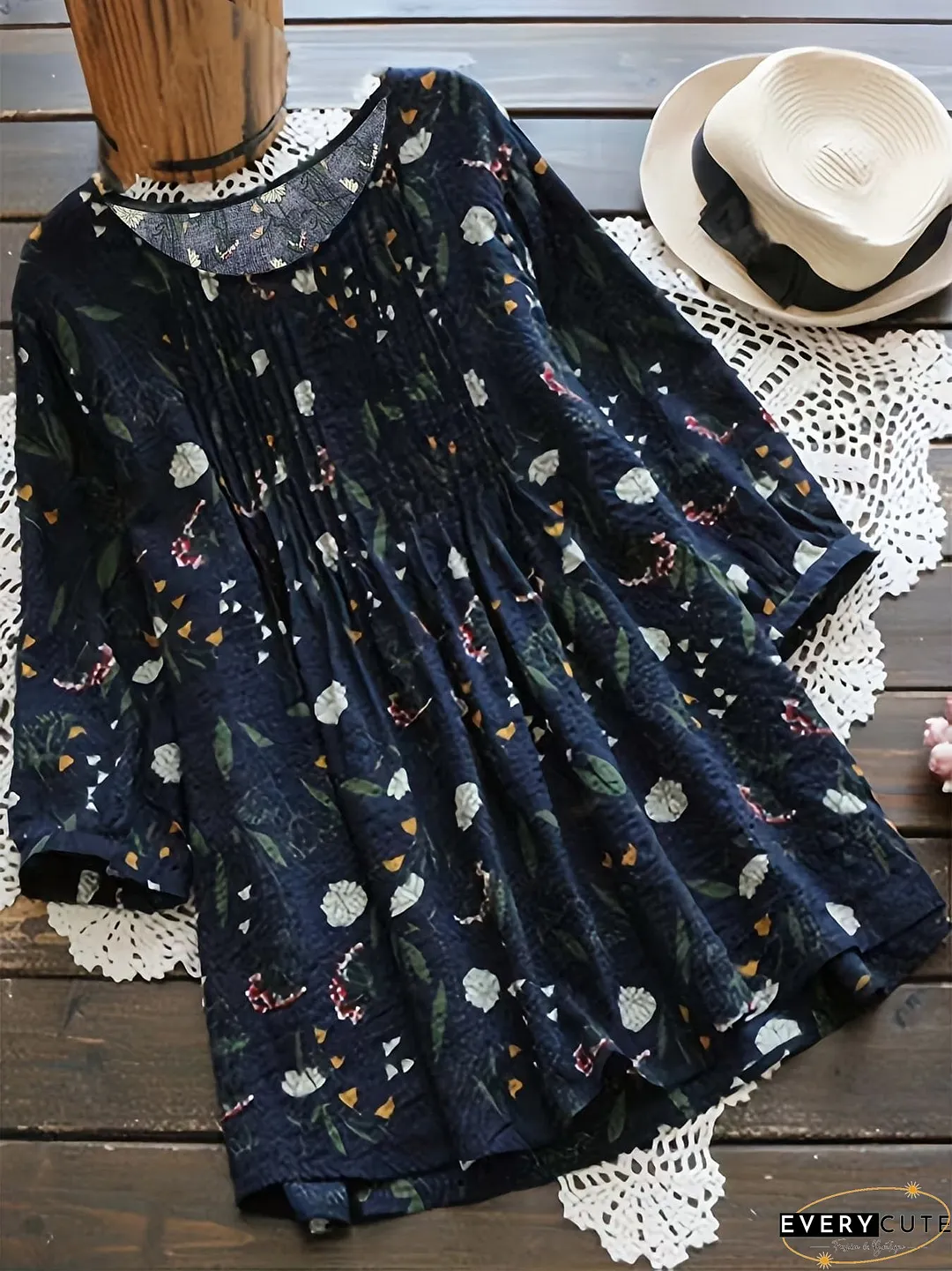 Women's Plus Size Floral Print Blouse