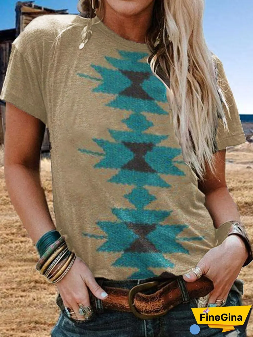 Shift Short Sleeve Tribal Casual T-shirt