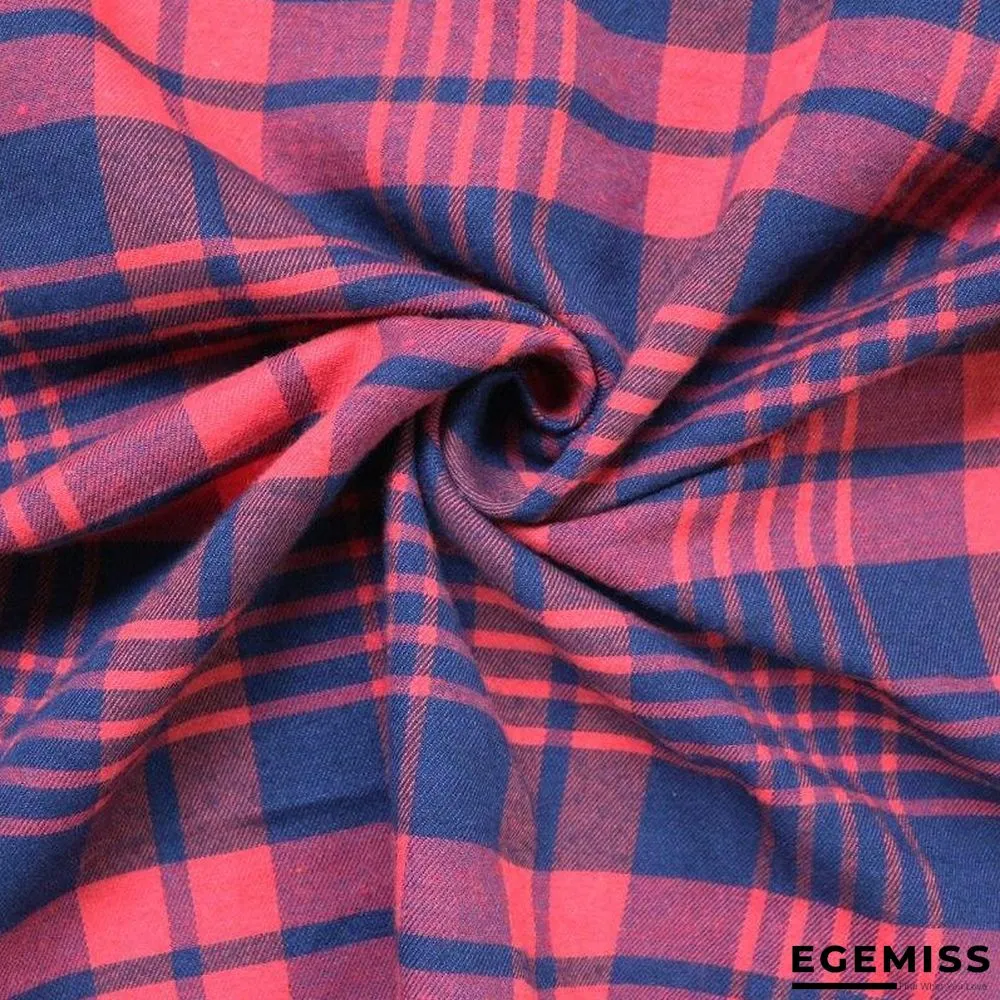 Women Plaid Shirt Sexy Off Shoulder Long Sleeve Tops Shirt Slash Neck Blouses | EGEMISS