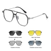4-in-1 Magnetic Clip-On Sunglasses with Aluminum-Magnesium-Titanium Large Frame (Various Styles)
