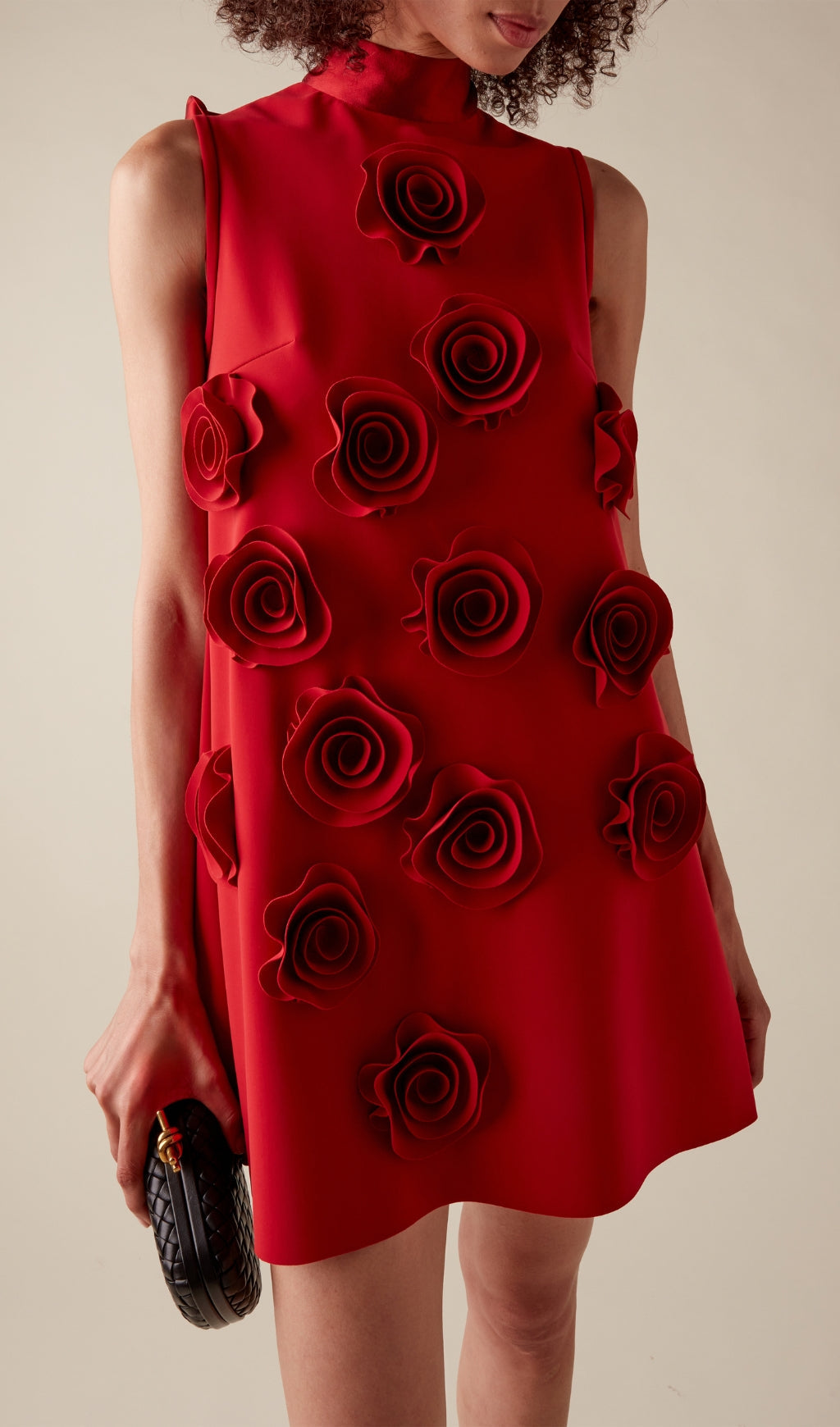 Bojan Red Flower Embellished Mini Dress Flowering Girl