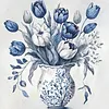 (US Local)Paint By Numbers Kit On Canvas DIY Oil Art Vase Picture Home Decor40x40cm
