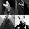 Effrayant Masque Ours Brun/Lapin Blanc Tueur pour Halloween