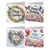 Diamond Painting Greeting Cards DIY Diamond Art Birthday Cards (Birthday 4pcs)