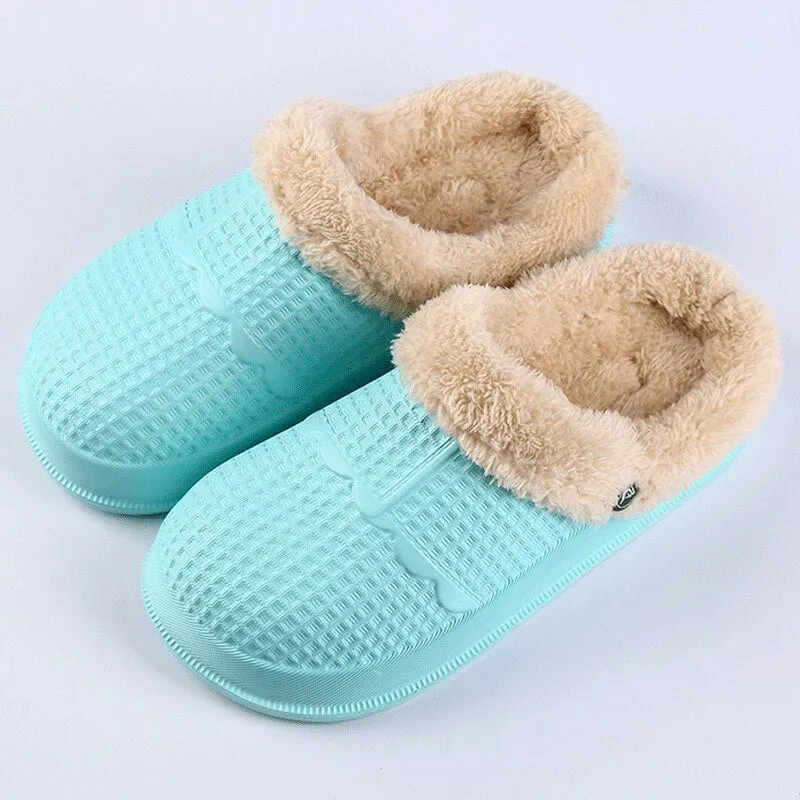 EVA Couple slippers house women Antiskid Waterproof Clogs Slippers Indoor outdoor Warm Cozy Plush Men Winter Slippers
