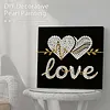(25x25cm)DIY Pearl Painting Love Framed Handmade Pearl Material Art Kit Living Room Decor