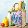 Diamond Painting Garden Butterfly Linen Tote Bag Replaceable Canvas for Women