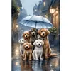 Rainy Umbrella Puppy-11CT Stamped Cross Stitch 40*60cm