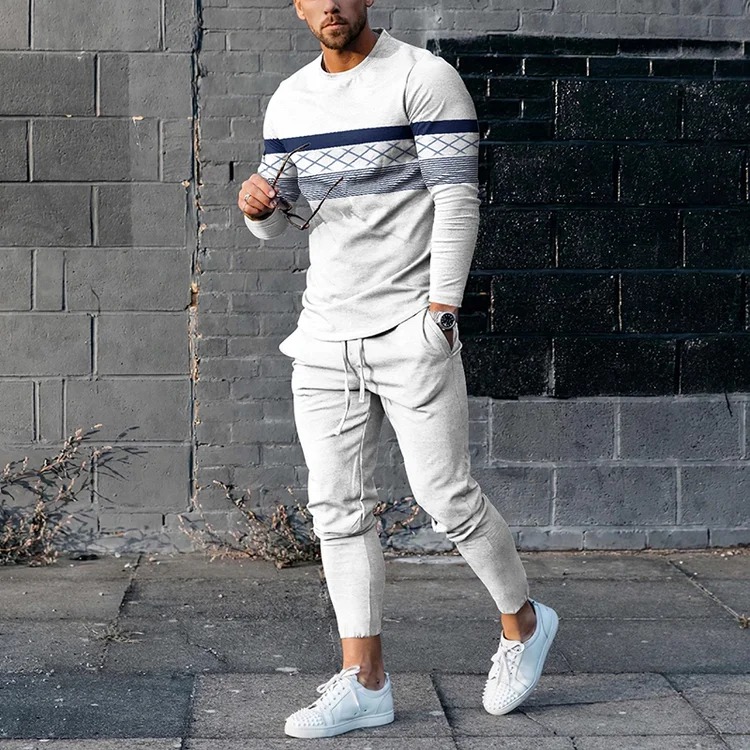 Men's Personalized Top And Pants Two Piece Set