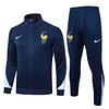 Joyfball 2024/2025 France Long Zipped Jacket Royal Blue Football Jersey 1:1 Thai Quality 