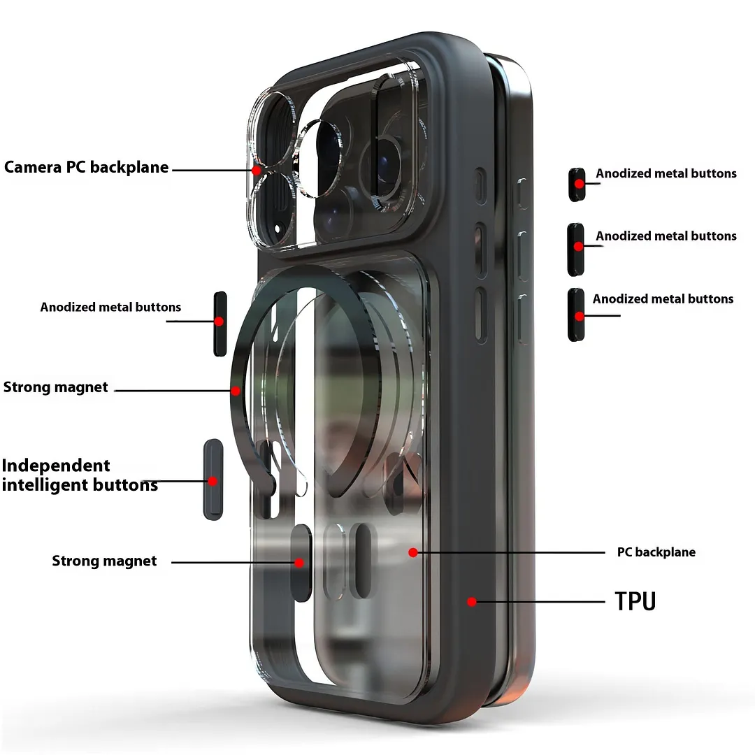 Suitable for iPhone 17 mobile phone case lens full package transparent magnetic Apple 17ProMax anti-fall protective cover cross-border