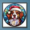 【Limited Stock Sale】Christmas Puppy Glass Painting-Paint by Numbers Acrylic Painting 40*40CM