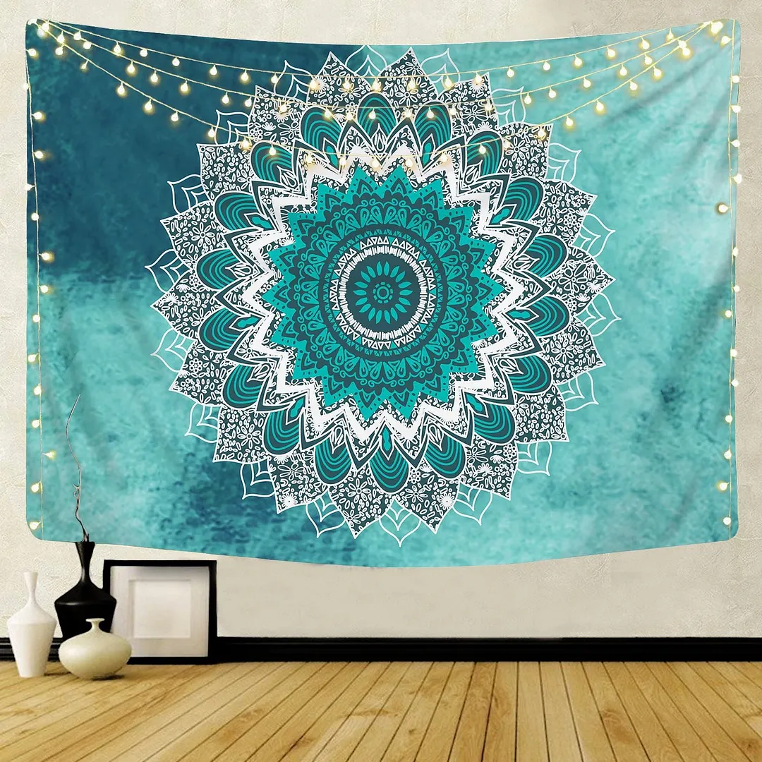 Polyester Mandala Print Tapestry Wall Hanging Carpet Throw Yoga Beach Mat Blanket Large 150*200cm Sleeping pad wall art Tapestry