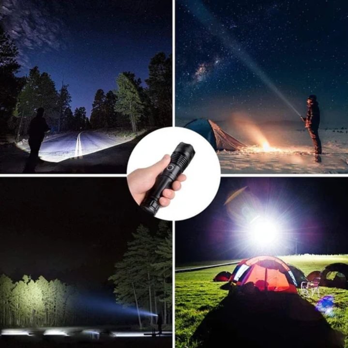 🔥Last Day 70% OFF! 🎉LED Rechargeable Tactical Laser Flashlight 90000 High Lumens