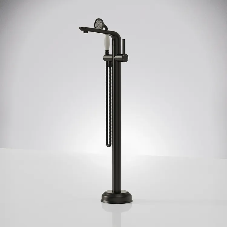 EVERSTEIN Vintage Freestanding Tub Faucet with Handheld Matte Black SFS-1187-BK