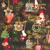(US Local)6pcs Xmas Cookies  DIY Diamond Painting Art Pendant Wall Door Decoration