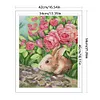 >SALE<Full Embroidery Cotton Thread 11CT Printed Fragrant Rabbit Cross Stitch 42x52cm
