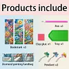 (US Local)3Pcs Special Shape Flowers 5D DIY Diamond Painting Bookmark with Pendants Craft Kit