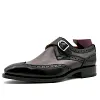 High Grade Genuine Leather Mens Dress Shoes Side Buckle