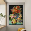 Blooming Flowers-Full Embroidery 2 Strands 14CT Stamped Cross Stitch-55*75CM-Large Size