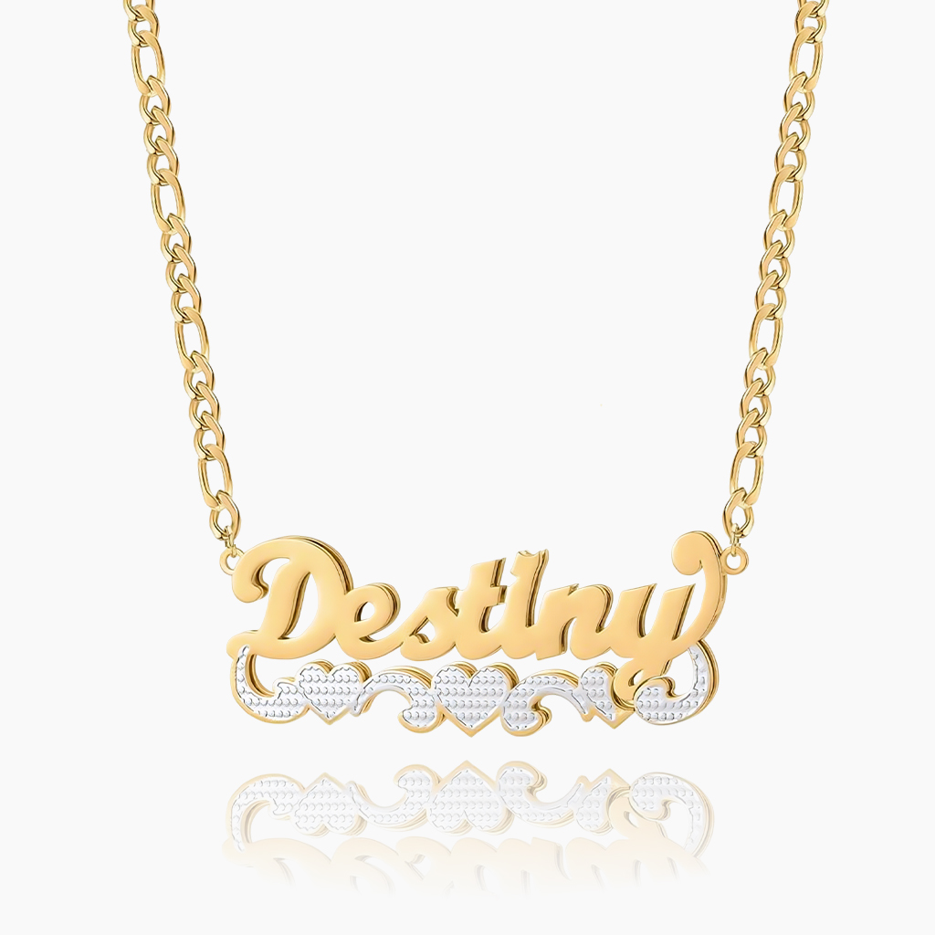 Double Layer Two Tone Custom Name Necklace