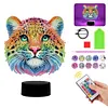 Animal Diamond Painting Night Light Diamond Art Lamp Home Decoration (Leopard)