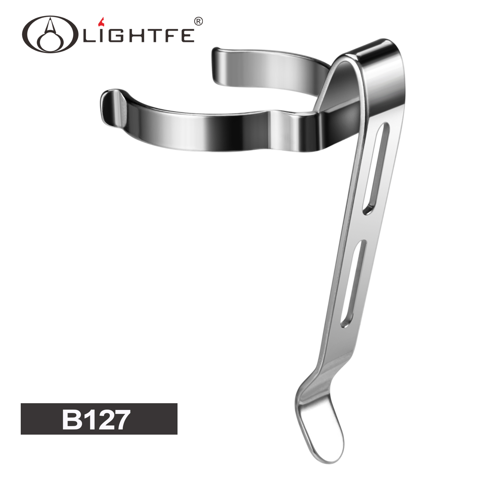 10 Pack LIGHTFE B127 Flashlight Clip, Stainless Steel, Adjustable, LED, Suitable for Flashlights 23-26mm & Slot Width 4-4.4mm LIGHTFE GING