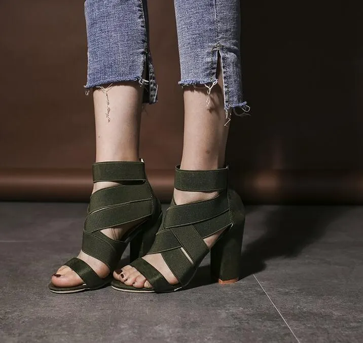 New Style Fashion Ladies Summer Sexy High Heel Party Shoes Ladies Open Toe Thick With Women's High Heels Sandal