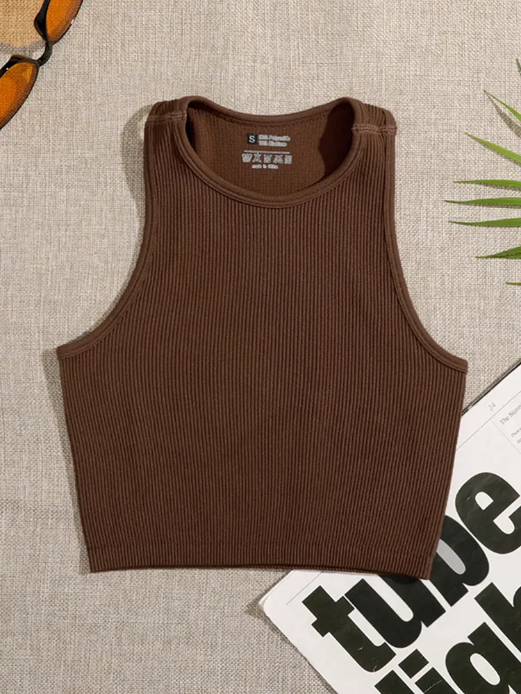Churchf Churchf Hot Style Sports Yoga Top Nylon Fitness Running Moisture And Sweat-Breathing Seamless Knit Vest